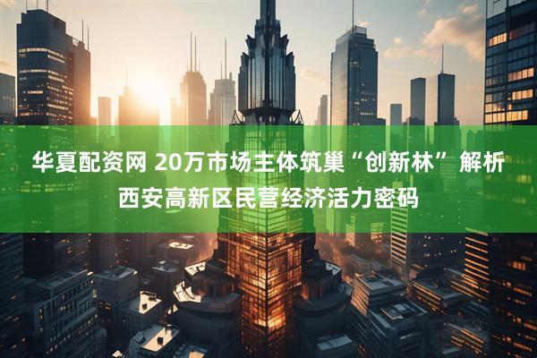 华夏配资网 20万市场主体筑巢“创新林” 解析西安高新区民营经济活力密码
